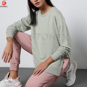 Design personnalisé pull ras du cou 100% coton femmes polaire ras du cou sweat-shirt - Product Image 2