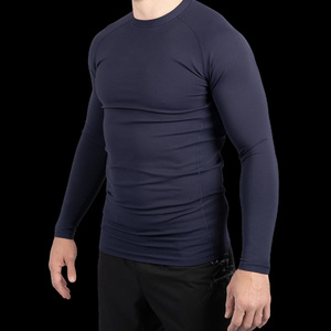 Rashguard de compresión azul marino personalizado para MMA / BJJ / Fitness OEM disponible - Product Image 3