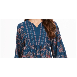 Style & Co Top da donna a maniche lunghe con scollo a V, stile bohémien, color verde acqua, taglia grande - Product Image 5