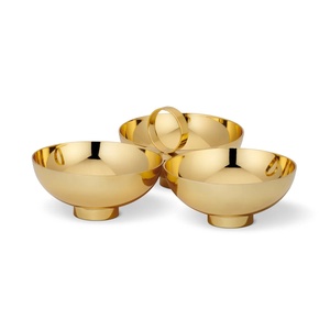 Cuenco de condimento pulido brillante decorativo de latón de aspecto clásico real con mango de anillo Cuencos más vendidos Cuenco hecho a mano para servir frutas - Product Image 1