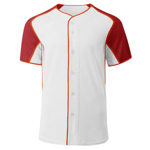 Camiseta de Béisbol con Botones, Nuevo Modelo, Personalizable, Lisa, de Spandex/Poliéster, Raglán, Secado Rápido, Transpirable, con Logotipo Personalizado, Alta Calidad - Product Image 1