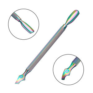 Color sólido negro Acero inoxidable Nail Art Manicura Empujadores de cutículas Removedor Herramienta Empujador de uñas de cutículas - Product Image 4