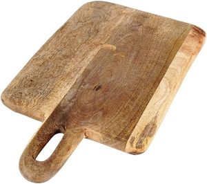 Tabla de cortar de madera de diseñador con diseño de mango tallado, tabla de cortar de madera Sheesham hecha a mano para cocina moderna - Product Image 1