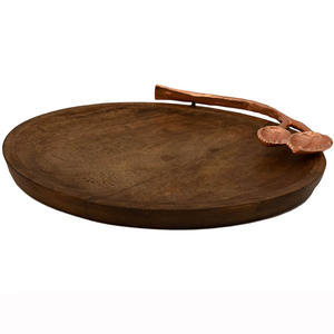 Plateau de service rond en bois à une poignée Utilisation Maison Hôtel Restaurant Bar de mariage Fête Exportation Qualité Quantité en vrac Meilleur 2024 - Product Image 3