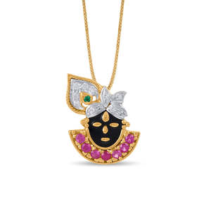 Colgante Religioso Kanhaiya de Oro Fino, Amuleto para Joyería Devocional - Product Image 3