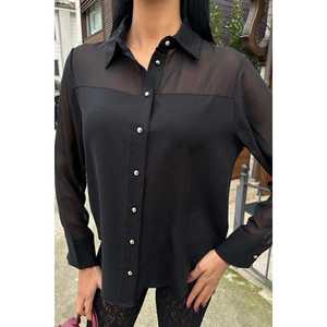 Chemisiers et chemises transparents drapés pour femmes grandes tailles 3427 - Product Image 2