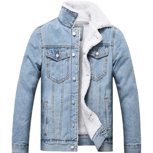 Trendy Men's Winter Streetwear <b>Denim</b> <b>Jackets</b> 100% Cotton <b>Lightweight</b> with Pockets and Adjustable Fit - Product Image 1
