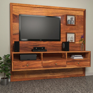 Meuble TV moderne en bois de Sheesham massif, fait main, avec pieds extensibles, pour salon, avec rangement, pour maison, hôtel et chambre de restaurant. - Product Image 3