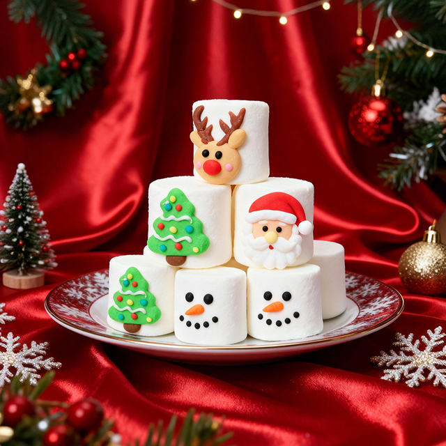 Holiday Packs OEM ODM Manufacturer Custom Christmas Marshmallows Festive Soft Candy