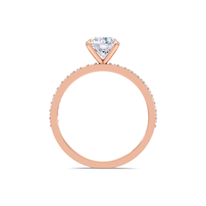 Bague de fiançailles solitaire de luxe en or jaune, blanc et rose 9 carats avec diamant rond taille brillant de 1,0 ct - Product Image 4