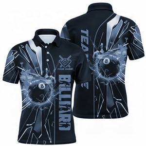 2025เสื้อยืดผู้ชายใหม่ล่าสุดการออกแบบโปโลเล่นสนุ๊กเกอร์สำหรับผู้ชายดีไซน์แบบซับลิเมชัน - Product Image 5