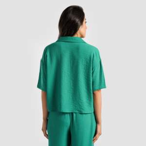 Chemise de Soirée Formelle Verve Chic Rétro Brodé (Vert) 100% Lin pour Automne & Printemps – Tailles XS & XL Disponibles - Product Image 2