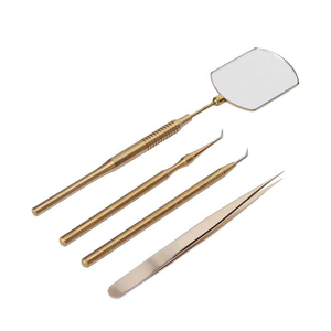 Personalized Stainless Steel Gold-Plated Cosmetic Lash <b>Mirror</b> for Salon-Grade Eyelash <b>Inspection</b> Isolation & Mapping - Product Image 2