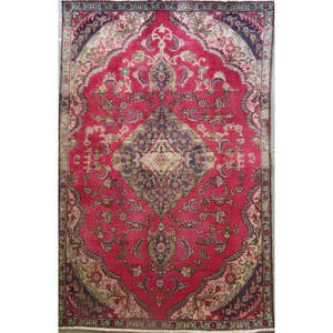 One Of The Kind Hand-Knotted Persian <b>Wool</b> Rug _ Luxurious Vintage Design, 7'6 x 5'7, Artisan <b>Crafted</b> - Product Image 1