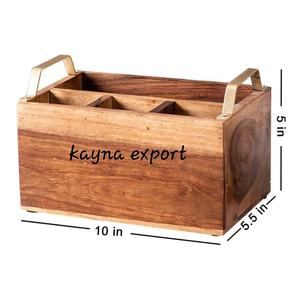 Porte-couverts en bois nouvellement lancé avec poignée en métal fini sur mesure pour la maison de cuisine et les fêtes en gros en vrac - Product Image 1