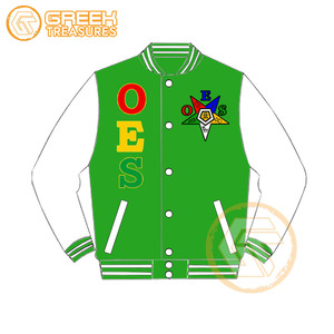 Customized Order Eastern <b>Star</b> Cotton Fleece Embroidered Varsity <b>Jacket</b> OES Breathable Quick Dry Zipper Closure Women <b>Jackets</b> - Product Image 4