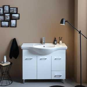 ตู้ห้องน้ำแบบตั้งพื้น Ravenna Sink ขนาด 105 ซม. พร้อมบานประตูสีขาวและลิ้นชัก รุ่นส่งออก ชุดห้องน้ำ - Product Image 2