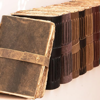 Carnet A5 vintage à bords festonnés, 400 pages, couverture souple en cuir véritable épais, impression UV, 8x6 pouces, cadeau scolaire, journal intime