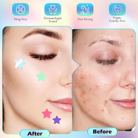 Patchs anti-acné colorés en forme de cœur et d'étoile, absorbants, en hydrocolloïde PE pour le nez et le corps, traitement facial de l'acné sous marque privée