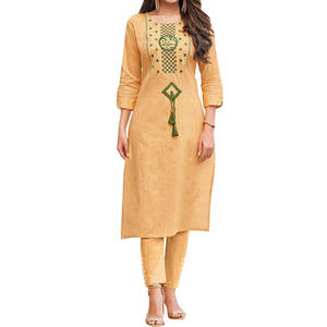 Vestido informal de lino pakistaní estampado para mujer al por mayor indio de alta calidad Shalwar Kameez todas las estaciones colores personalizados lavables - Product Image 1