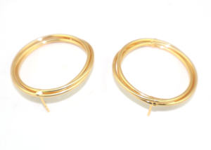 Royal Fashion Circle Shape 24K <b>Gold</b> Plated Stud <b>Drop</b> <b>Earrings</b> Luxury Design Statement Jewellery for Women Girls Wholesale Bulk - Product Image 4