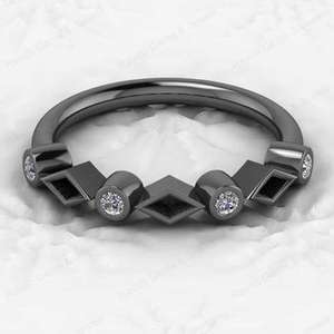 925 Sterling Silver Semi Mounts Half Eternity Ring Superbe CZ Gemstone Lait maternel Cendres Résine Souvenirs Bons Composants de Bijoux - Product Image 4