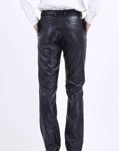 Prix de gros Pantalons en cuir légers à taille haute sur mesure pour hommes avec logo personnalisé Boutons de fermeture à glissière Respirant - Product Image 2