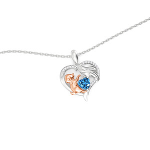 Collier personnalisé Jeulia Petland pour maman et chien avec pendentif cœur et pierre de naissance - Product Image 3