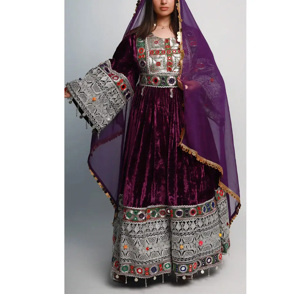 ملابس عريسات جاهزة للارتداء ثقيلة مطرزه أفغان بالجملة وصل حديثًا فستان عريسات للسيدات على الطراز الأفغاني