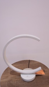 Lumetal Modern White <b>LED</b> AC Powered Desk Lamp Minimalist Crescent <b>Table</b> <b>Light</b> for Bedroom Hotel Decor - Product Image 6
