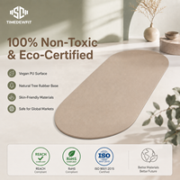 Elegante Tapete de Pilates Ondulado con Forma de Cápsula, Antideslizante, de PU y Caucho Natural, para Colecciones de Fitness Chic