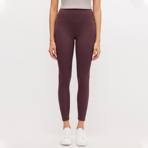 Leggings de yoga pour femmes, taille haute, couleur unie, longueur intégrale, extensibles dans quatre directions, taille élastique, matière spandex et polyester - Product Image 6