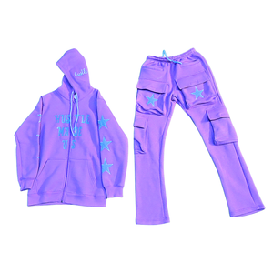 Fabricant de survêtements pour hommes brodés sur mesure ensembles de survêtements coupe ajustée survêtements 2 pièces doux 100% coton pour hommes - Product Image 1