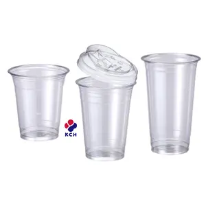 for starbucks cups with logo clear 8, 9, 10, 12, 14, 16, 20, 24ozPET coffee cup transparent disposable plastic boba cup with lid