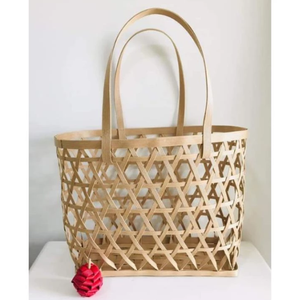 Panier de fleurs en bambou élégant pour cadeaux, mariages, décoration et usage spécial - Product Image 1