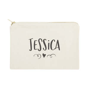 กระเป๋าเครื่องสำอางชื่อเฉพาะบุคคลพร้อมอุปกรณ์เสริมกระเป๋าใส่เครื่องสำอางสำหรับเดินทางสำหรับผู้หญิงรูปหัวใจขนาดเล็ก - Product Image 1