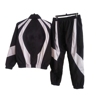 Ensemble de survêtement sport en nylon avec patchwork en maille personnalisé, veste coupe-vent et pantalon, survêtement coupe-vent pour hommes, complet 2026 - Product Image 2