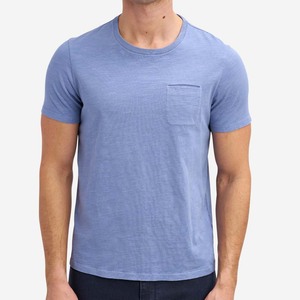 Camiseta personalizada de alta calidad al por mayor 100% algodón cuello redondo impresión personalizada hombres bolsillo camiseta - Product Image 1