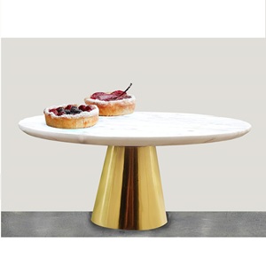 Espléndido pastel de mármol redondo con base dorada decorativa de Metal soporte para servir pastel soporte moderno pastel y pasteles Stan nueva llegada - Product Image 5