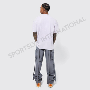 Men's Custom Logo Acid Wash 100% Cotton Heavyweight Oversized Eco-Friendly Knitted T-Shirt Regular Length Silk Screen Printing - Product Image 3