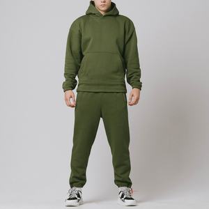 Haut 400Gsm surdimensionné à capuche ensemble personnalisé hommes hiver survêtement à manches longues imprimé Logo Streetwear coton pantalons de survêtement à capuche - Product Image 4