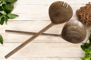 Cuillère en bois naturel de qualité supérieure pour la cuisine, le service, écologique, légère, artisanale, cuillère de mariage, style américain - Product Image 4