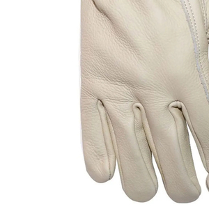 Gants de travail en cuir premium pour conducteurs, en cuir de vachette pleine fleur, avec prise en main souple, gants de sécurité, poignet élastique, OEM, marque privée, vente en gros - Product Image 3