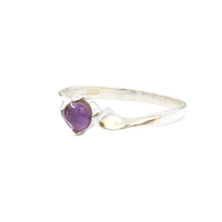Superbe Bague en Améthyste Violette Petite Taille, Argent Sterling Plaqué Argent, Style Vintage, Certifiée par un tiers, 1,3g, pour Femme, Mariage