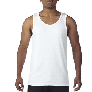 Vêtements d'été pour hommes d'été respirants en coton de qualité supérieure personnalisés OEM Débardeurs pour hommes de grande taille à col rond sans manches - Product Image 4