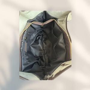 Sac fourre-tout pliable en cuir véritable avec logo personnalisé - Sac d'épicerie réutilisable écologique avec longue bandoulière - Commandes en gros - Product Image 4