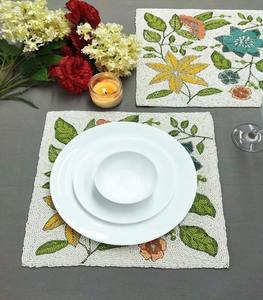 Manteles Individuales de Alta Calidad, Bordados a Mano, Ecológicos, con Diseño Único de Hojas para el Hogar o Bodas, Precio Económico - Product Image 2