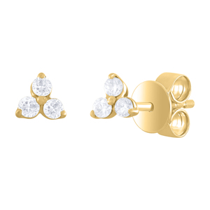 Pendientes de tuerca de diamantes de moda para mujer 18kt Amarillo Blanco oro rosa-ropa tradicional regular para boda - Product Image 5