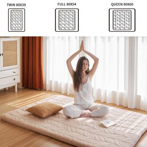 Queen-<span class=keywords><strong>size</strong></span> 60 "x 80" Nệm futon xốp dày bộ nhớ di động cuộn lên có thể gập lại được ghế sàn phong cách Nhật Bản Tatami vận chuyển - Product Image 5