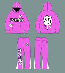 ชุดวอร์มสไตล์สตรีท100% สำหรับผู้ชายชุดวอร์มลำลองผ้าฟลีซ100% 280ผ้าโพลีเอสเตอร์ GSM - Product Image 4